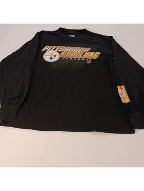 NFL Team Apparel Pittsburgh Steelers Men's Long Sleeve Graphic Black T-Shirt LG